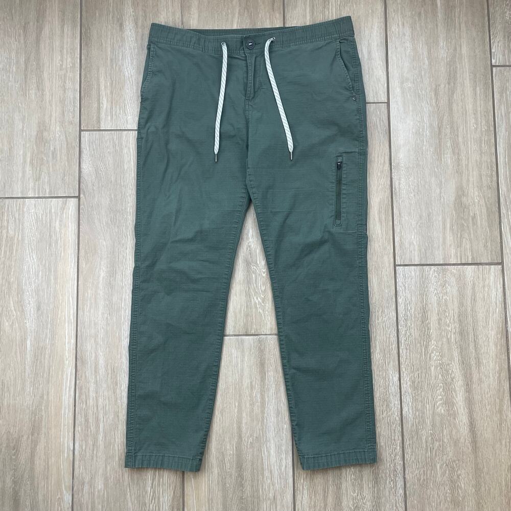 Vuori Ripstop Pants Womens XL Olive Green Drawstring Utility Hiking Stretch